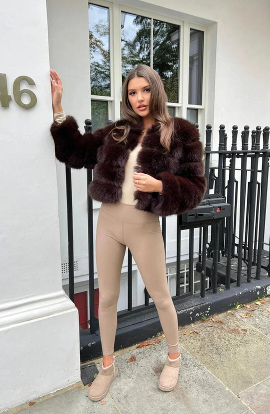 R&B | Kunstfell Puffermantel Kurze Plüsch Winterjacke