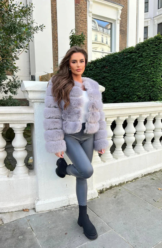 R&B | Kunstfell Puffermantel Kurze Plüsch Winterjacke