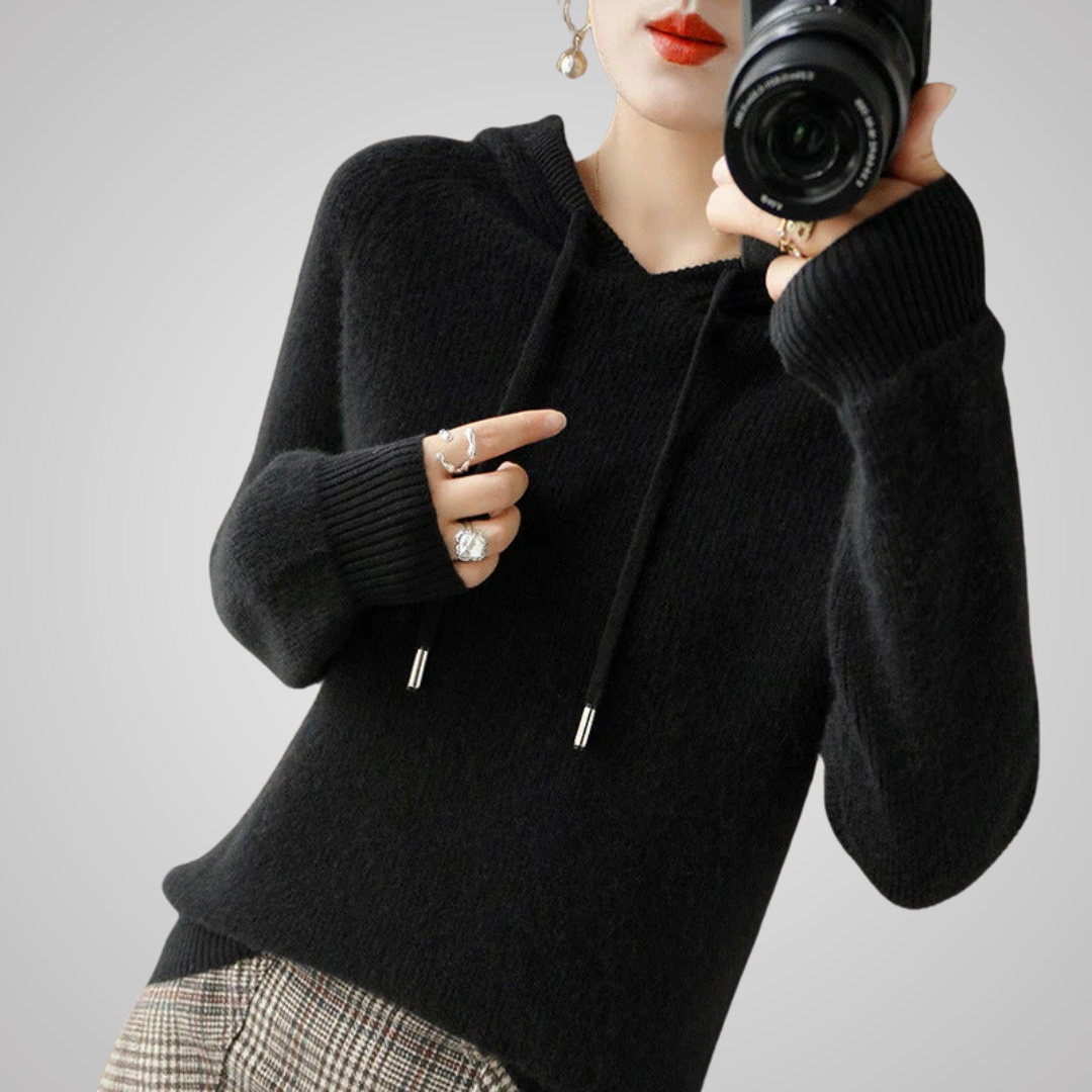 R&B | Strickpullover mit Kapuze Weicher Strick Lässige Passform