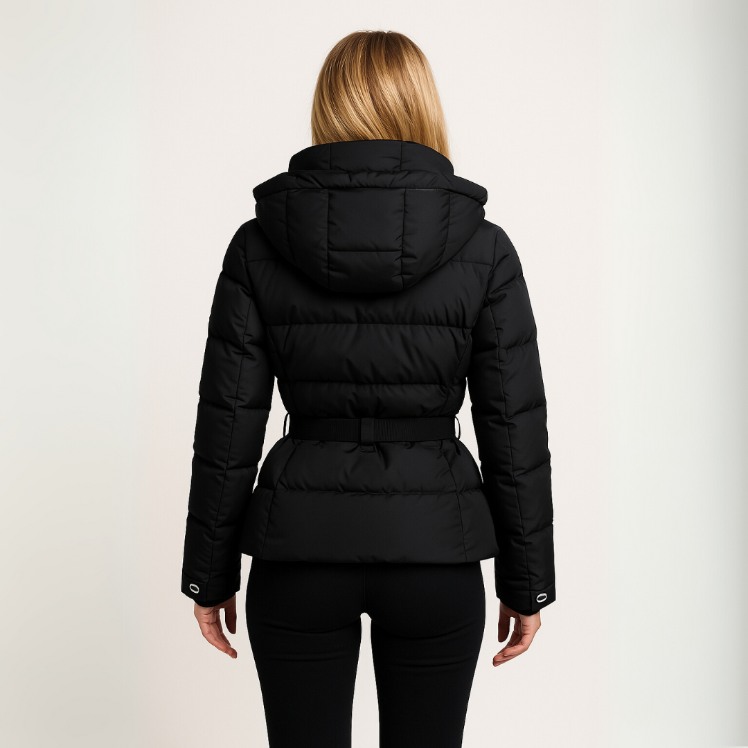 R&B | Frauen Puff-Jacke – mit Gürtel, Wasserabweisend