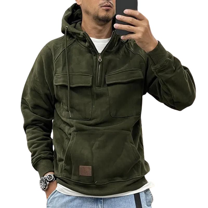 R&B | Funktionale Kapuzenjacke mit Reißverschluss und Vordertaschen Baumwolle Komfortabel und Praktisch