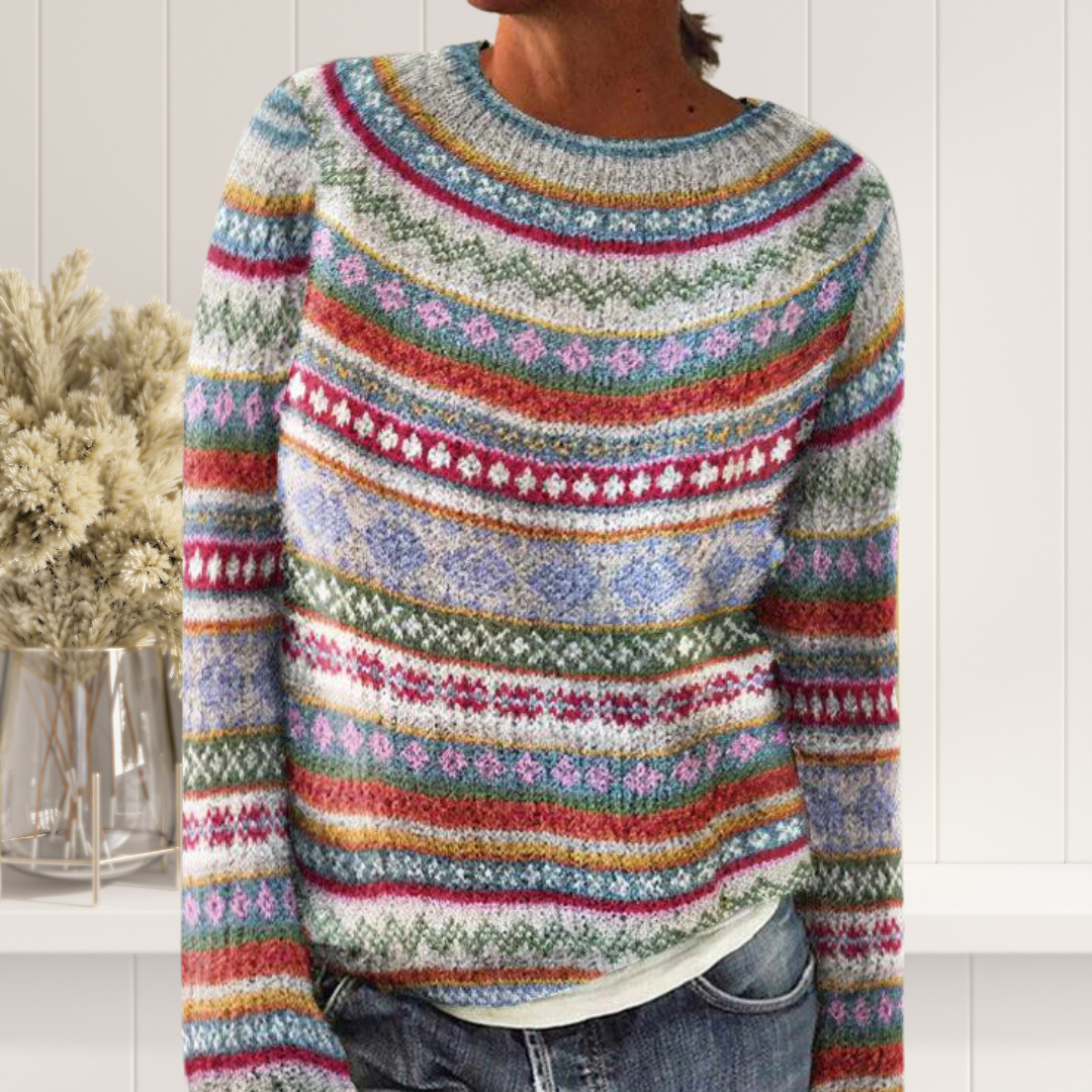 R&B | Strickpullover mit Langen Ärmeln und Druck