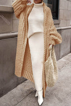 R&B | Damen Lange Gestrickte Strickjacke