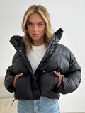 R&B | Pufferjacke - Gepolstert und Kurze Passform - Hoher Kragen - Winddicht und Warm