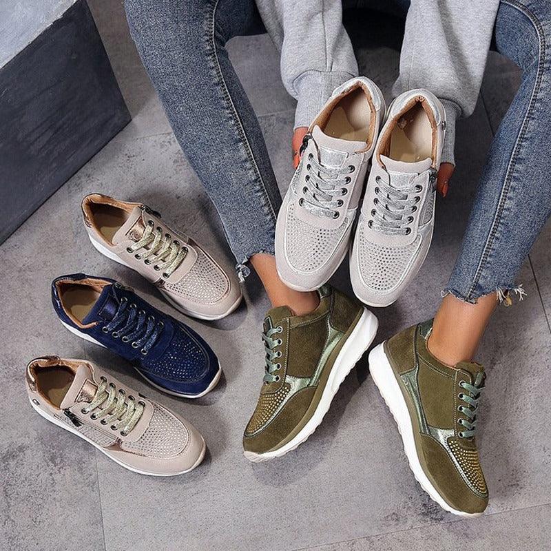 Orthopädische Schuhe - Reißverschluss - Einlagen - Ergonomische Schuhe - Damensneaker R&B