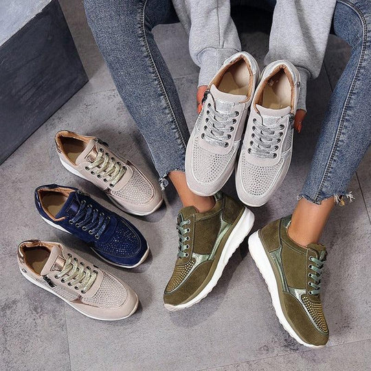 Orthopädische Schuhe - Reißverschluss - Einlagen - Ergonomische Schuhe - Damensneaker R&B