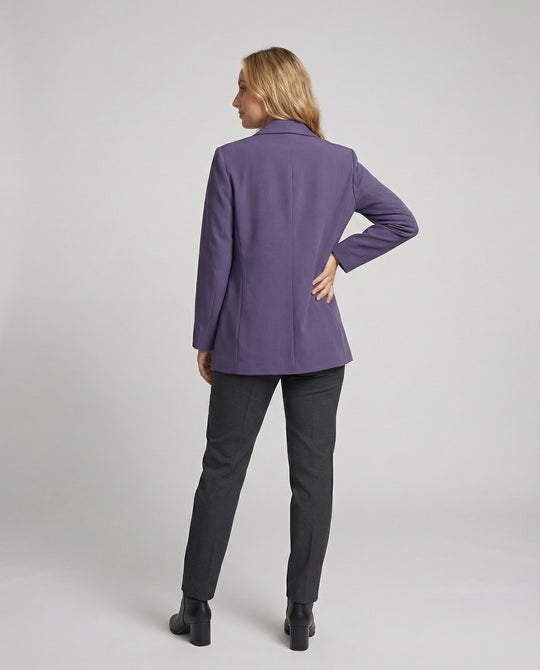 Oversize Damen Blazer Retro Violett Lockerer Schnitt Business Jacke