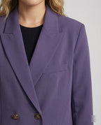 Oversize Damen Blazer Retro Violett Lockerer Schnitt Business Jacke