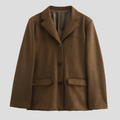 R&B | Brauner Wildleder-Trenchcoat mit breitem Revers