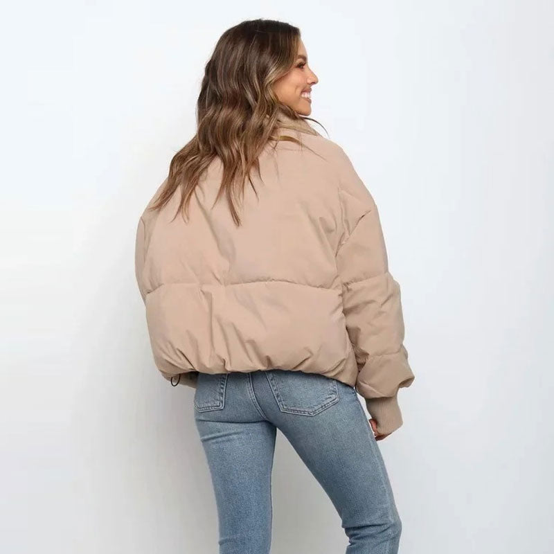 R&B | Pufferjacke - Übergrößenpassform - Gerippte Abschlüsse - Reißverschluss - Stehkragen