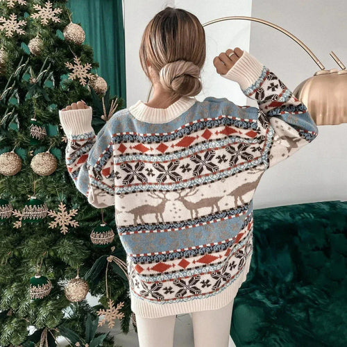 R&B | Reh-Pullover Damen Fake Weihnachts-Pullover für Damen