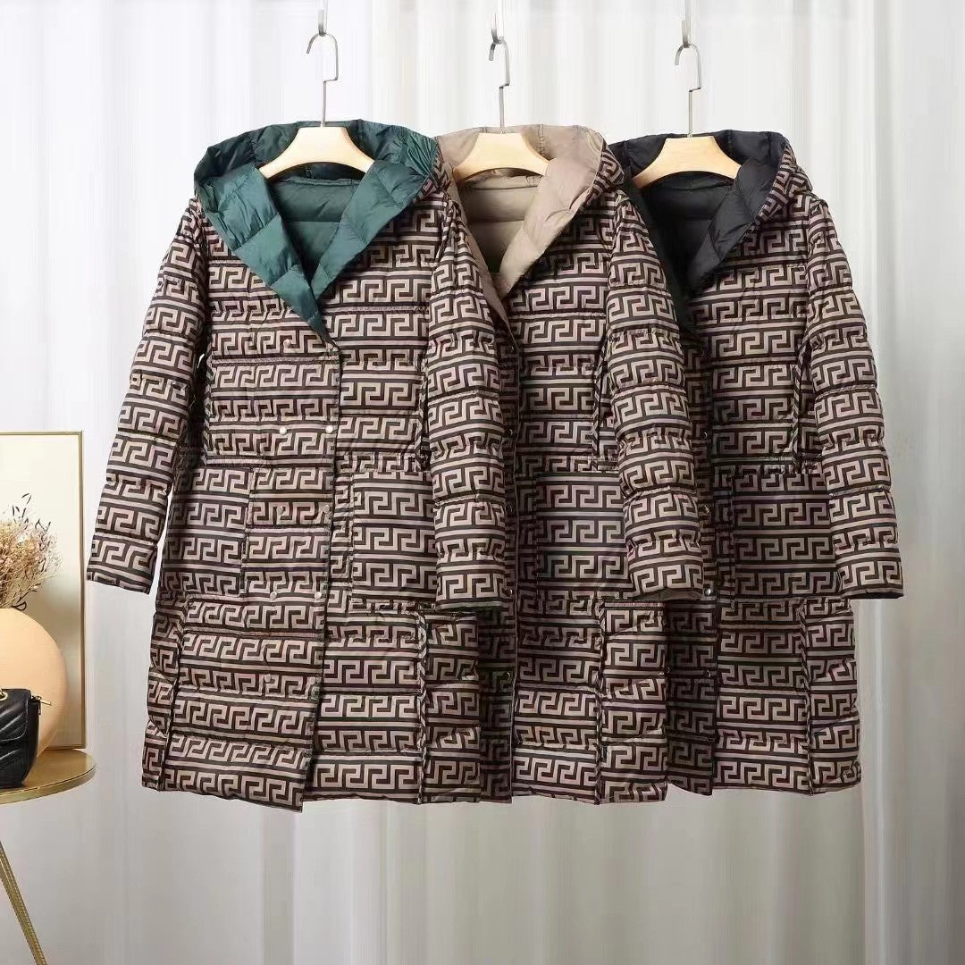 R&B | Gefütterte Kapuzenwinterjacke für Damen
