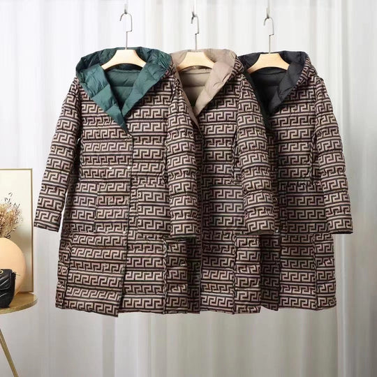 R&B | Gefütterte Kapuzenwinterjacke für Damen