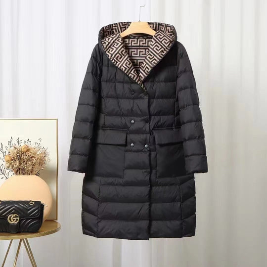 R&B | Gefütterte Kapuzenwinterjacke für Damen