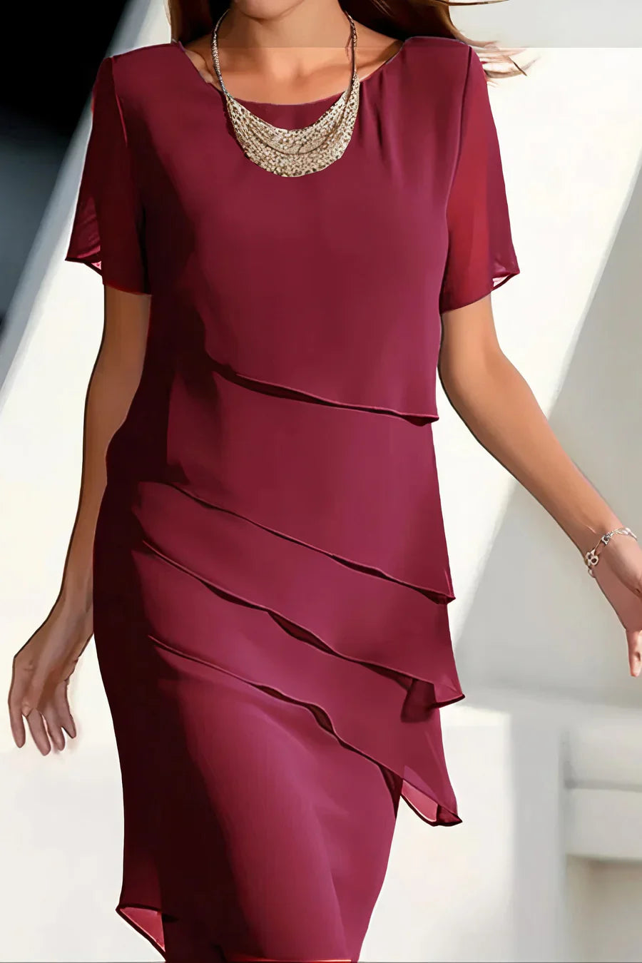 R&B - Gefaltetes Chiffonkleid - Hohe Qualität