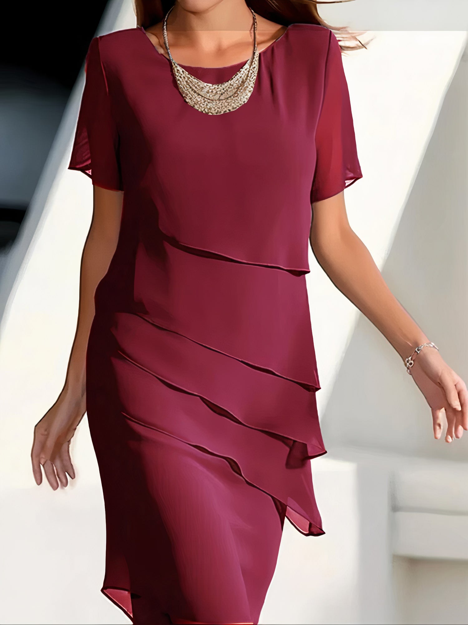 Plissiertes Chiffonkleid | Jeannette