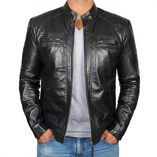 R&B | Robuste Motorradjacke für Herren mit Reißverschlusstaschen