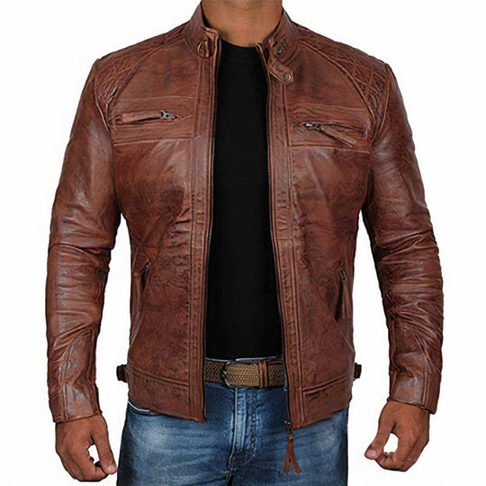 R&B | Robuste Motorradjacke für Herren mit Reißverschlusstaschen