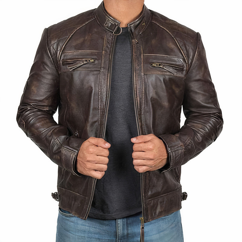 R&B | Robuste Motorradjacke für Herren mit Reißverschlusstaschen