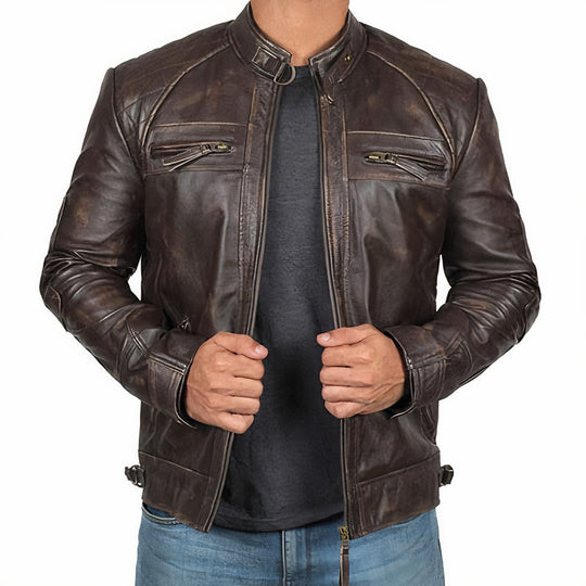 R&B | Robuste Motorradjacke für Herren mit Reißverschlusstaschen