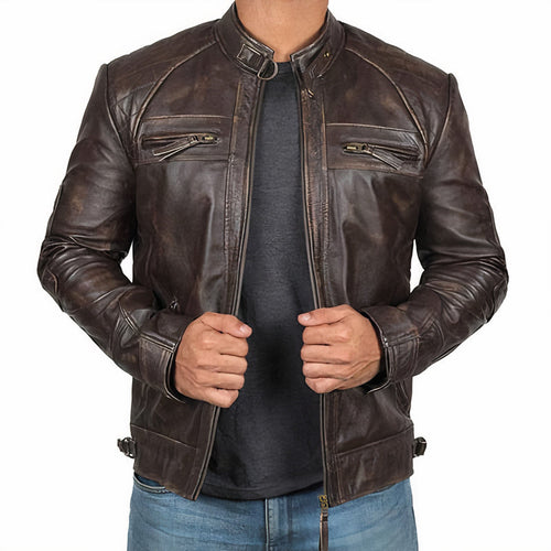 R&B | Robuste Motorradjacke für Herren mit Reißverschlusstaschen