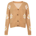 R&B | Strickjacke mit Zartem Blumenmuster Design