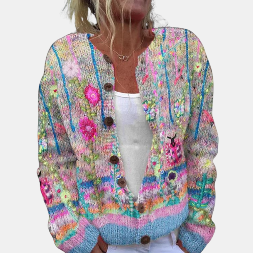 R&B | Eleganter Blumen Cardigan