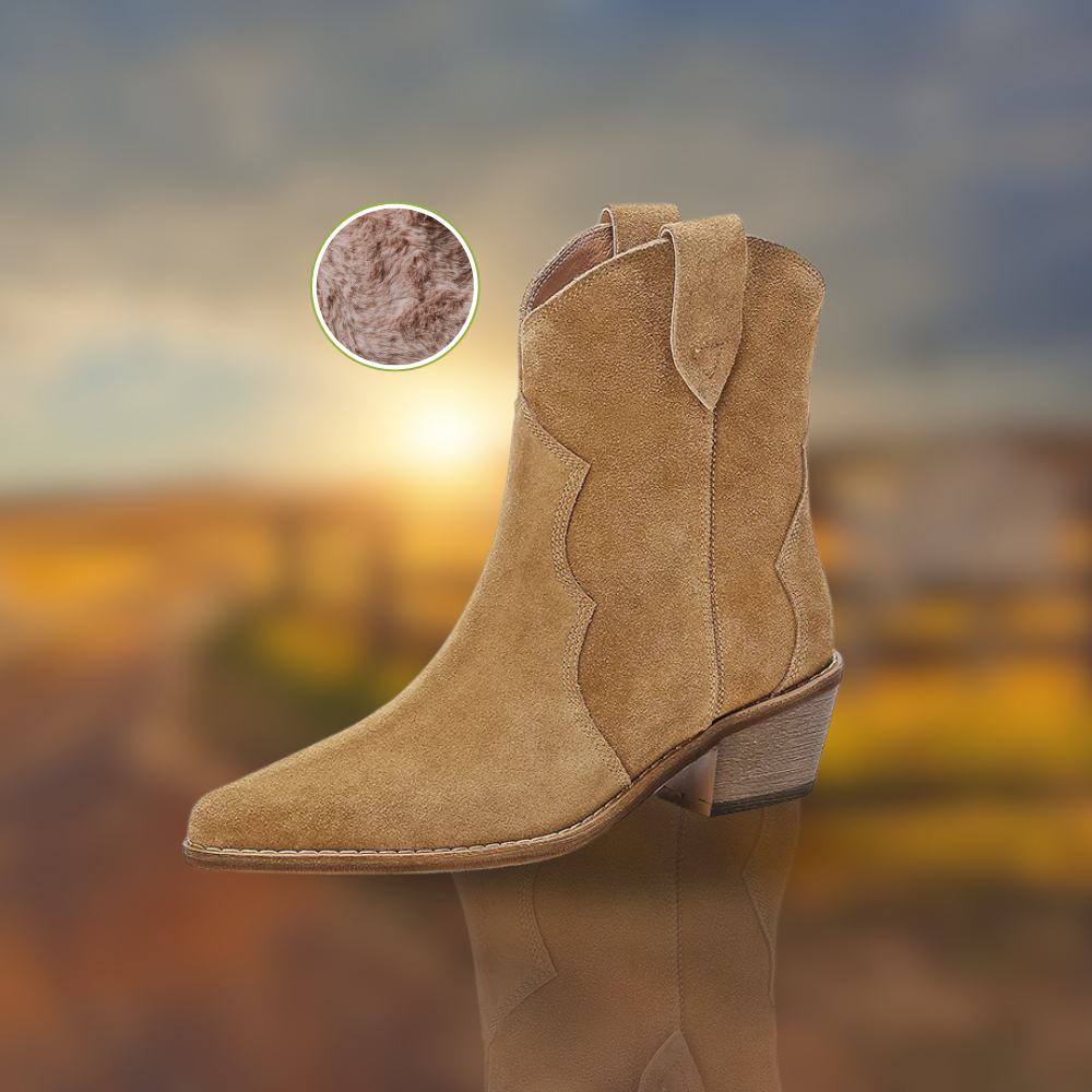 R&B | Rindsleder Damen Wildleder Damen Stiefel mit Absatz