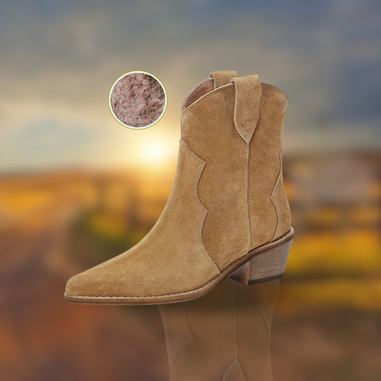 R&B | Rindsleder Damen Wildleder Damen Stiefel mit Absatz