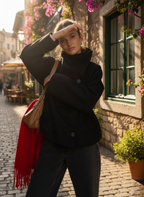 R&B | Jacke Wollmischung Oversized Fit Stehkragen Doppelreihige Knöpfe