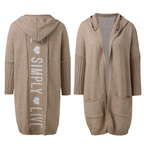 R&B | langer Cardigan mit Kapuze Weich & Warm