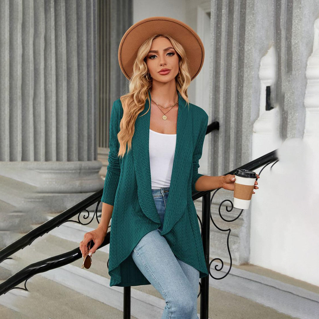 R&B | Strick-cardigan Wasserfallkragen Entspannte Eleganz