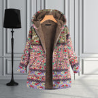 R&B | Langer Damen Teddy Mantel mit Kapuze