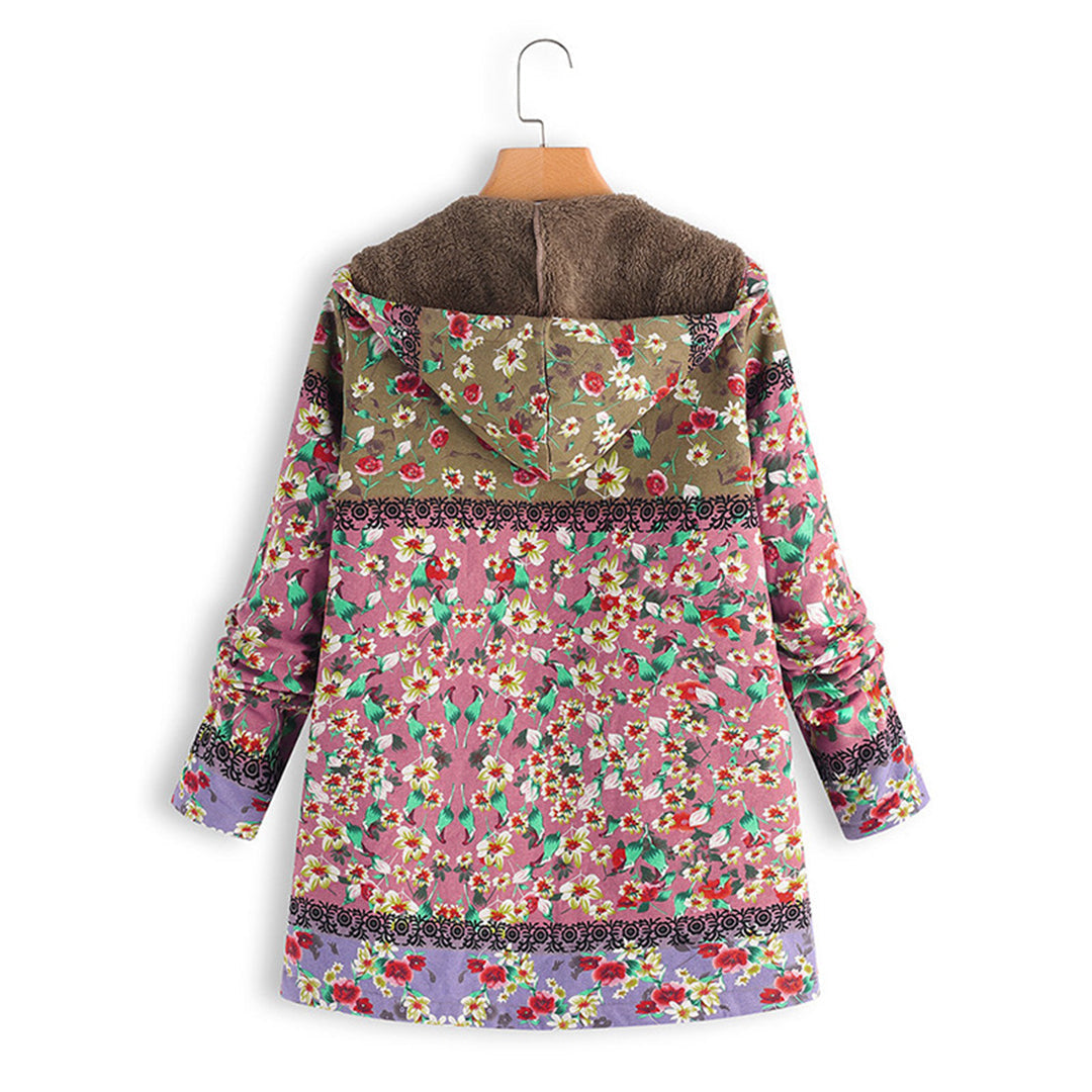 R&B | Langer Damen Teddy Mantel mit Kapuze