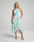 Damen Neckholder Wickelkleid aus Chiffon