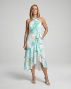 Damen Neckholder Wickelkleid aus Chiffon