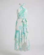 Damen Neckholder Wickelkleid aus Chiffon