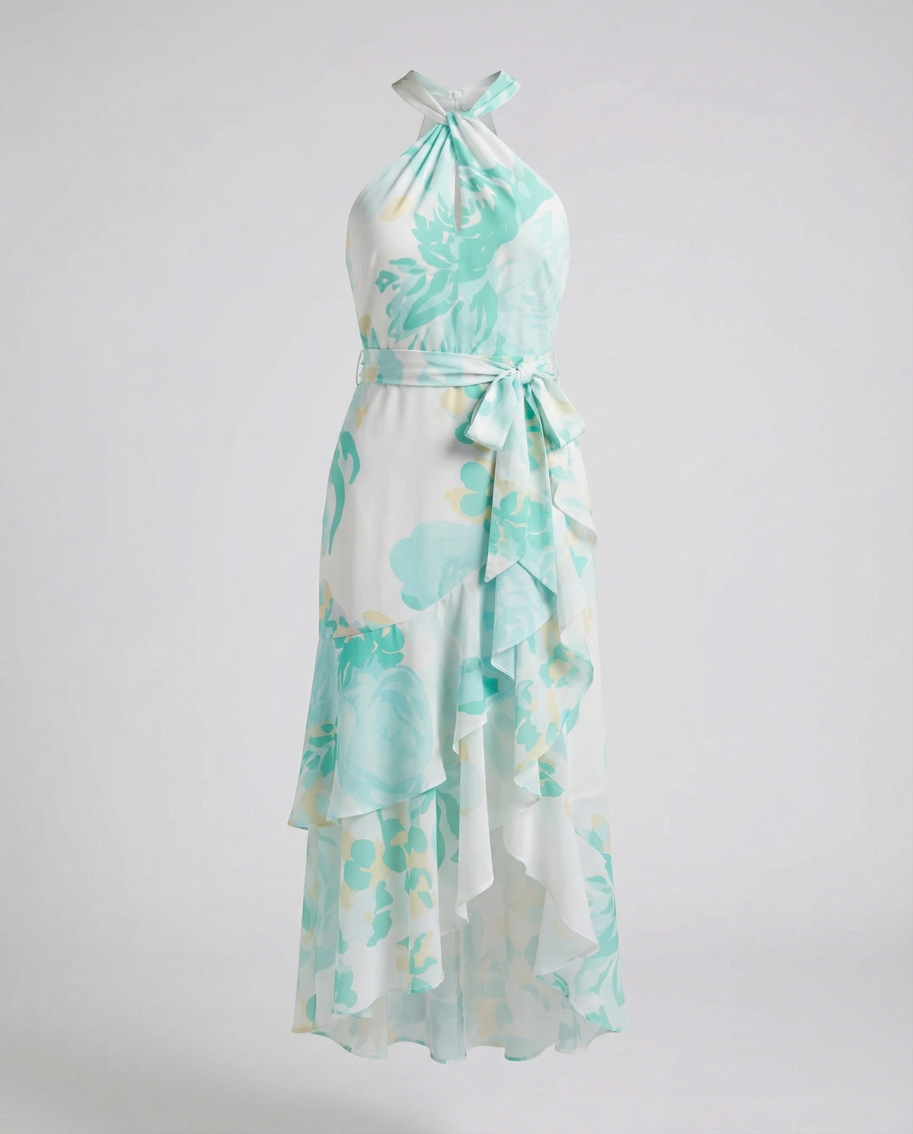Damen Neckholder Wickelkleid aus Chiffon