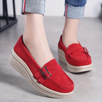 Plattform Slipper, Rutschfest, Schnallenriemen, Wildlederschuhe, Damenschuhe R&B