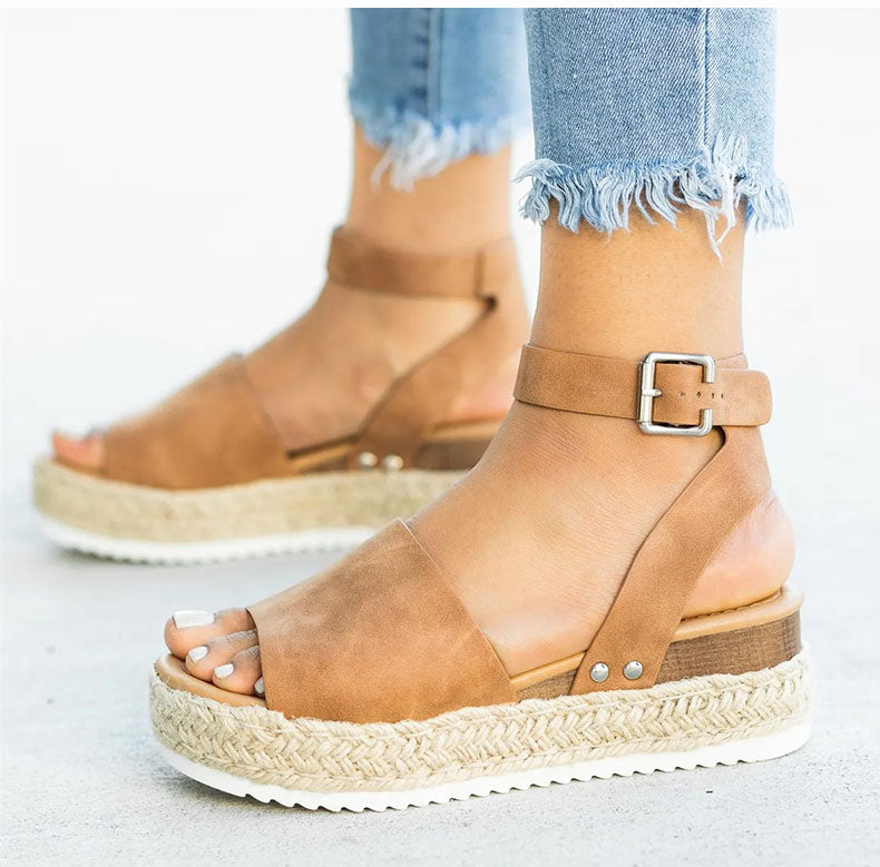 R&B | Sandalen Damen Knöchelriemen Espadrille Schuhe für Den Sommer