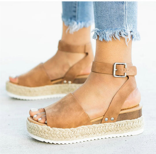 R&B | Sandalen Damen Knöchelriemen Espadrille Schuhe für Den Sommer