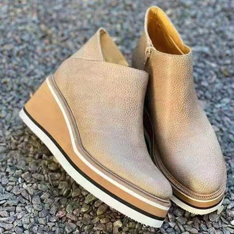Plattformstiefel - Keil - Reißverschluss - Knöchelstiefel - Damenstiefel R&B