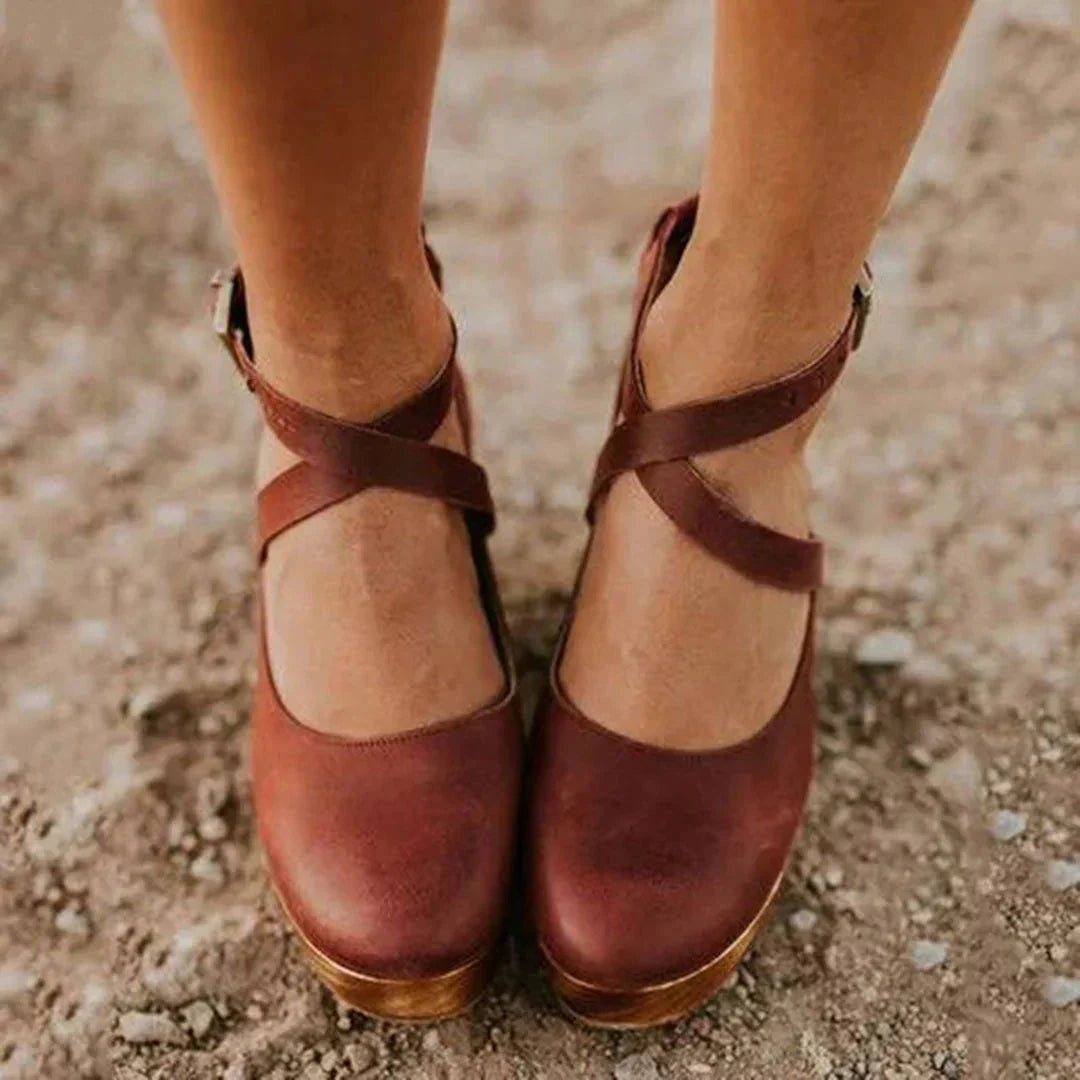 Plattform Sandalen - Knöchelriemchen - Absatz - Keilabsätze - Damen Schuhe R&B