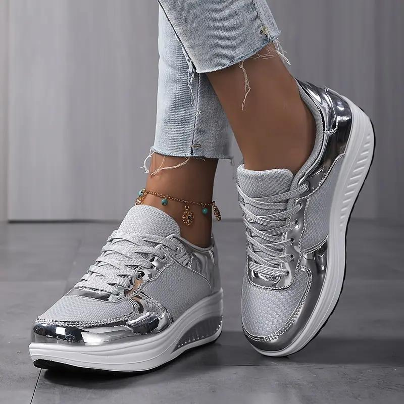 Plattform-Sneaker, Bequem, Schnürschuhe, Damenschuhe, Mesh-Sneaker R&B