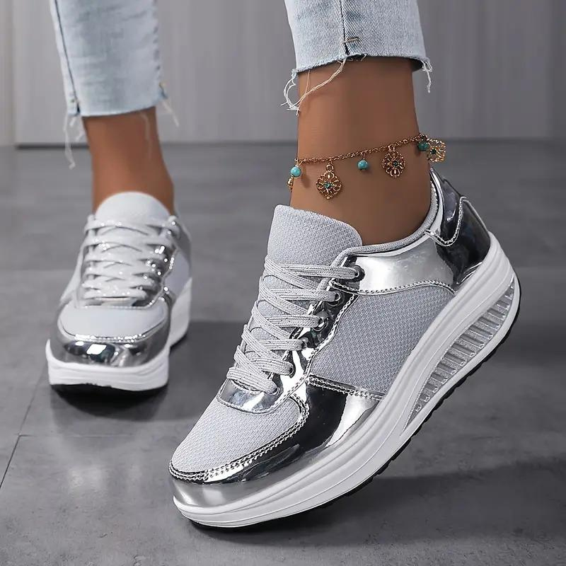 Plattform-Sneaker, Bequem, Schnürschuhe, Damenschuhe, Mesh-Sneaker R&B