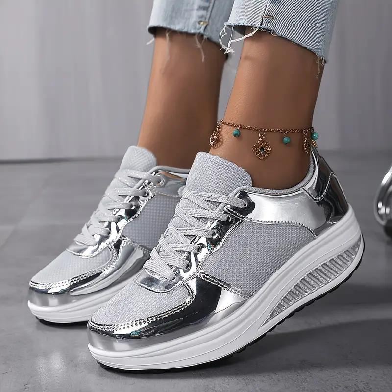 Plattform-Sneaker, Bequem, Schnürschuhe, Damenschuhe, Mesh-Sneaker R&B
