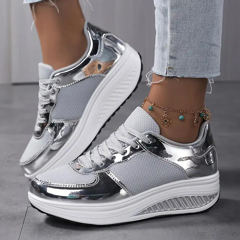 Plattform-Sneaker, Bequem, Schnürschuhe, Damenschuhe, Mesh-Sneaker R&B