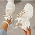 Plattform Sneakers - Schnürschuhe - Orthopädisch - Weiße Sneakers - Damensneakers R&B