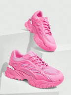 Plattform-Sneaker - Damensneaker mit dicker Sohle und Schnürsenkeln R&B