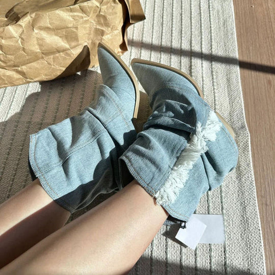 R&B | Stylische Stiefel Aus Denim
